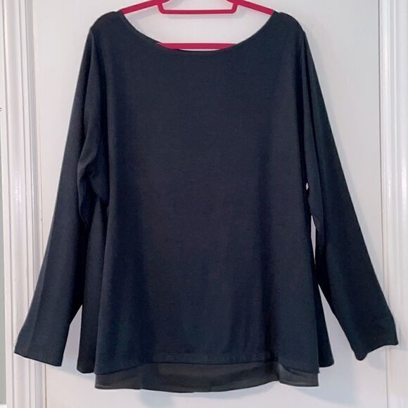 Lands End NWOT soft split back illusion hem long sleeve tunic sweater size 2X - Picture 1 of 6